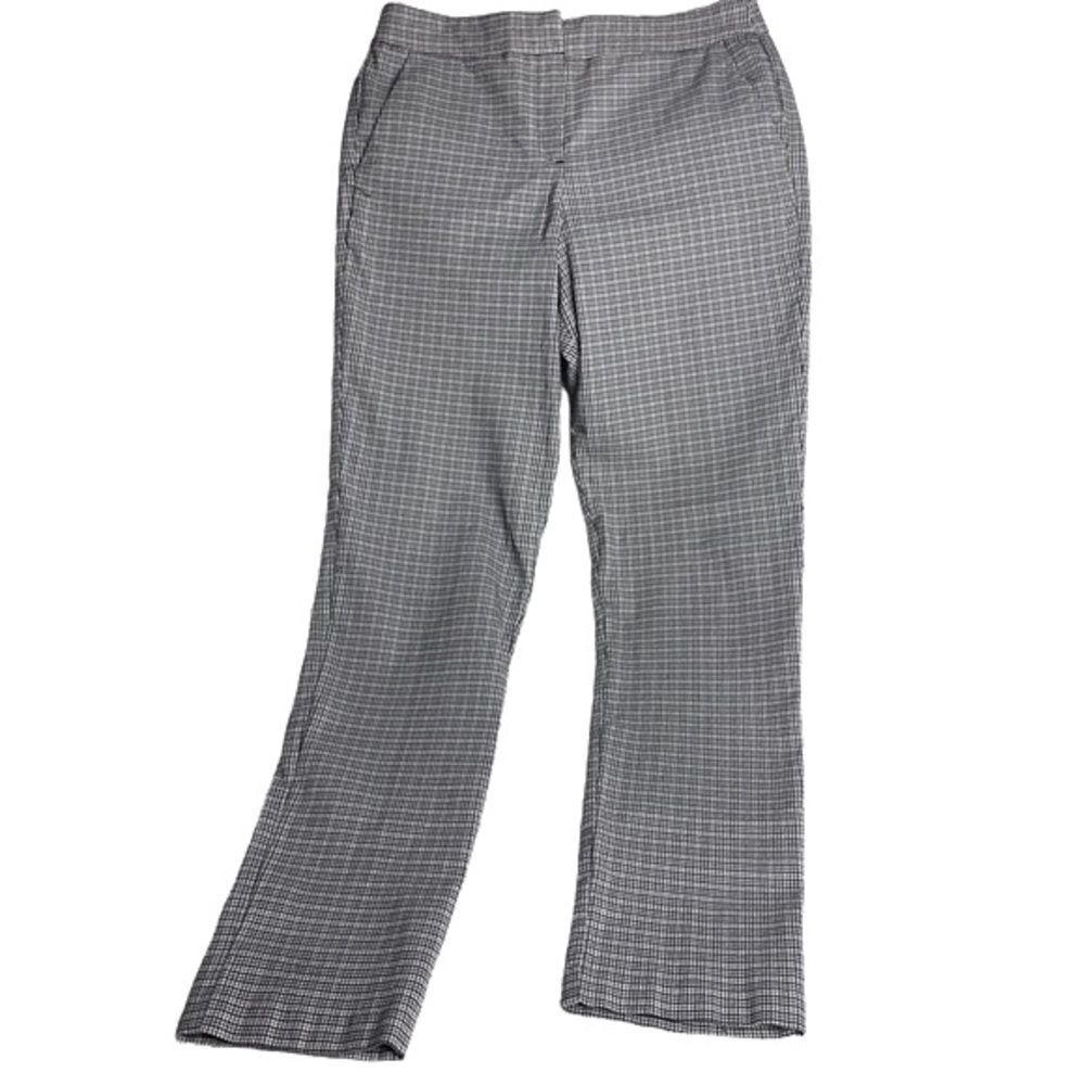 Emma & Olivia Black White Plaid Dress Pants Women 10 Relaxed Fit Trousers Work